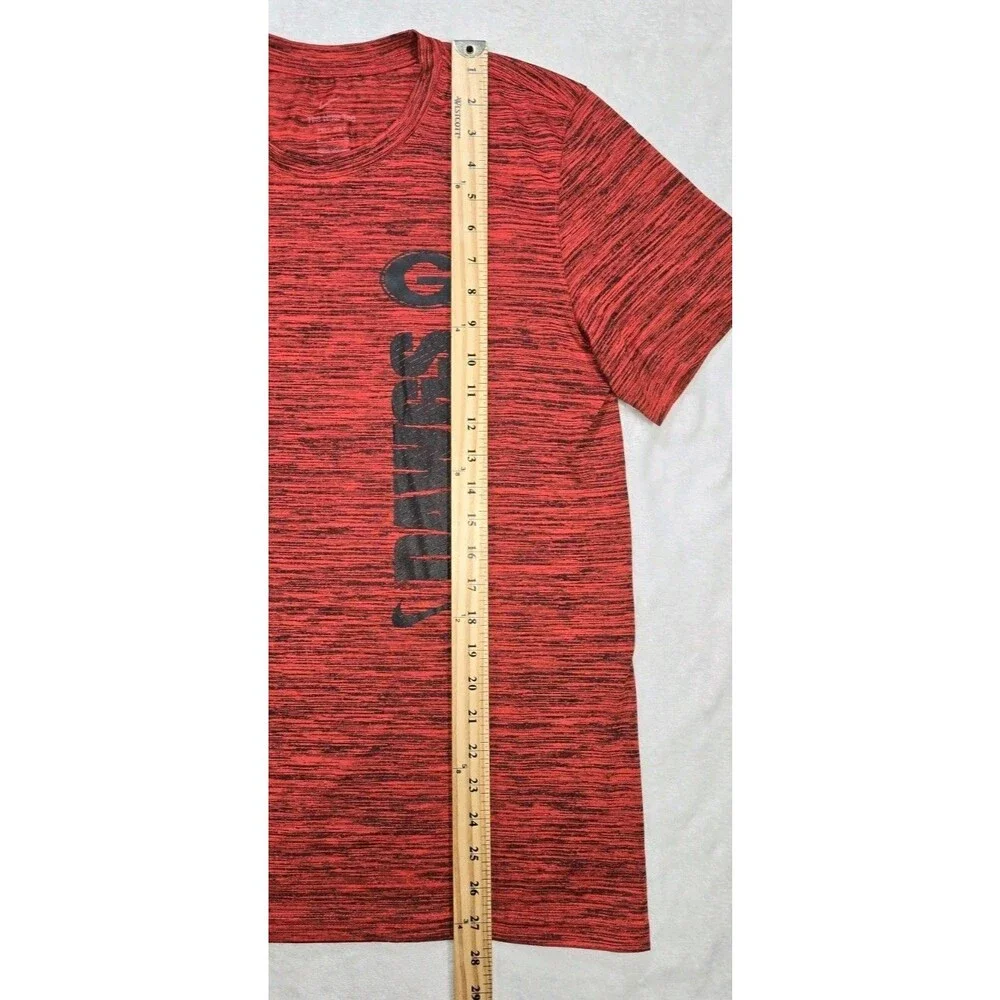 Mens Nike DriFit Georgia University Bulldogs UGA T Shirt Red Black Small